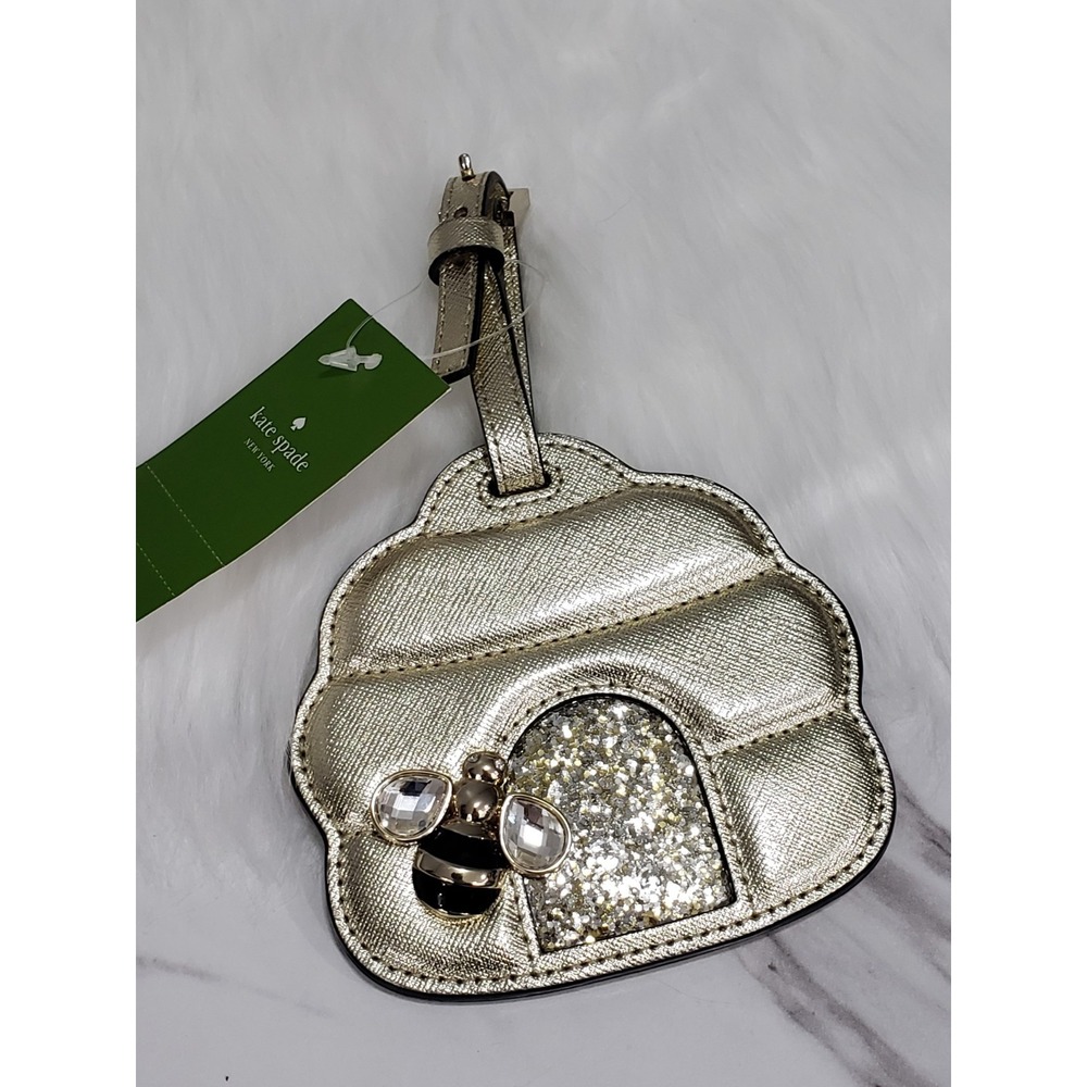 NEW KATE SPADE Beehive Bee Shaped Leather Luggage Tag
